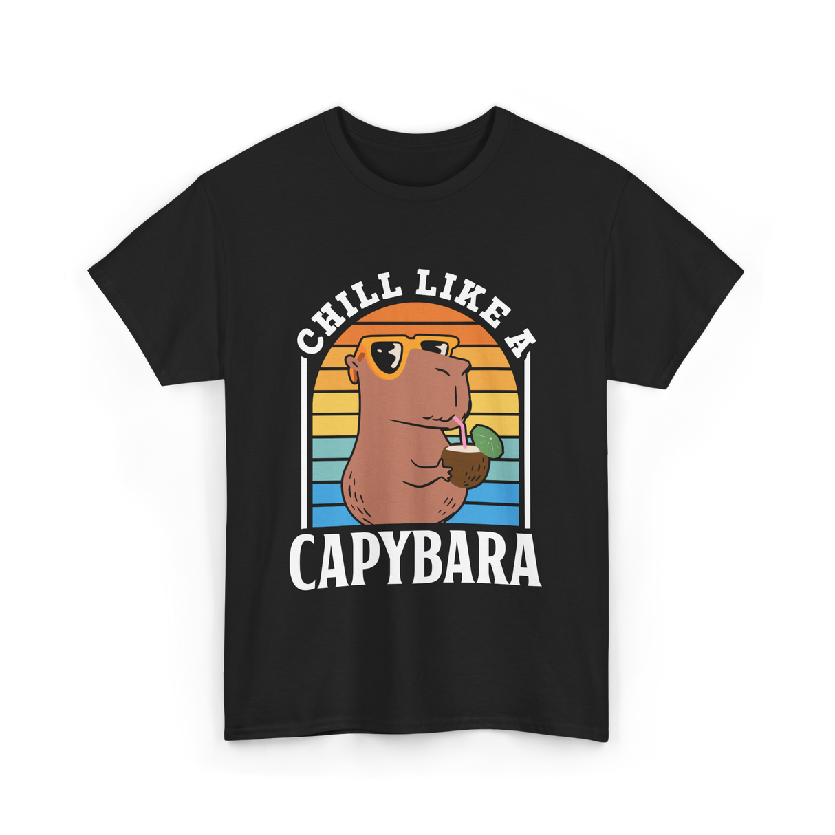 Chill Like A Capybara Capybaras T-Shirt - Black