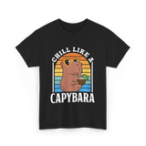 Chill Like A Capybara Capybaras T-Shirt - Black