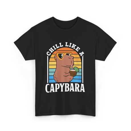 Chill Like A Capybara Capybaras T-Shirt - Black