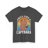 Chill Like A Capybara Capybaras T-Shirt - Dark Heather