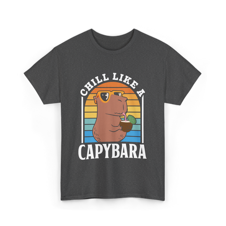 Chill Like A Capybara Capybaras T-Shirt - Dark Heather