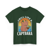 Chill Like A Capybara Capybaras T-Shirt - Forest Green