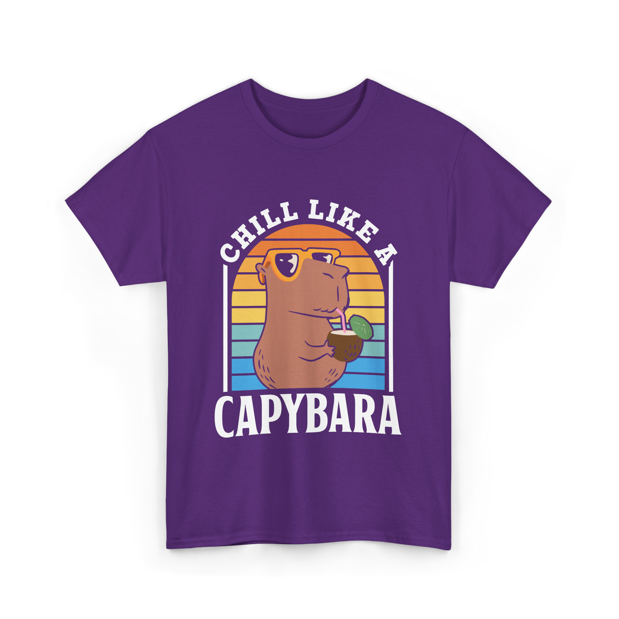 Chill Like A Capybara Capybaras T-Shirt - Purple