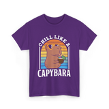 Chill Like A Capybara Capybaras T-Shirt - Purple