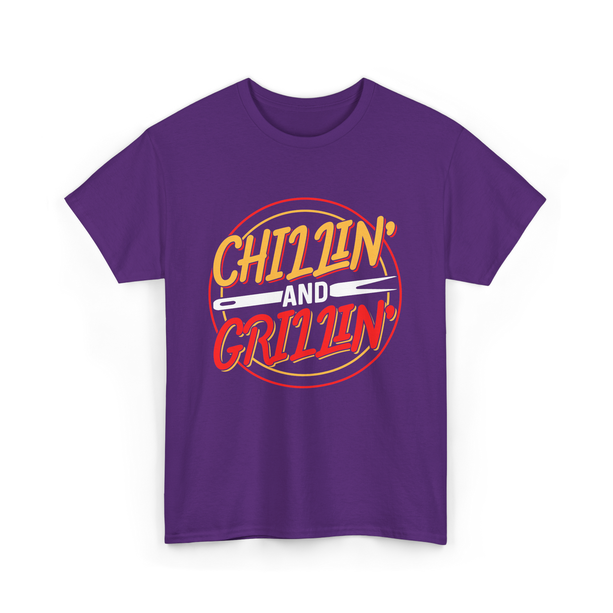 Chillin' And Grillin' Barbecue Grilling T-Shirt - Purple