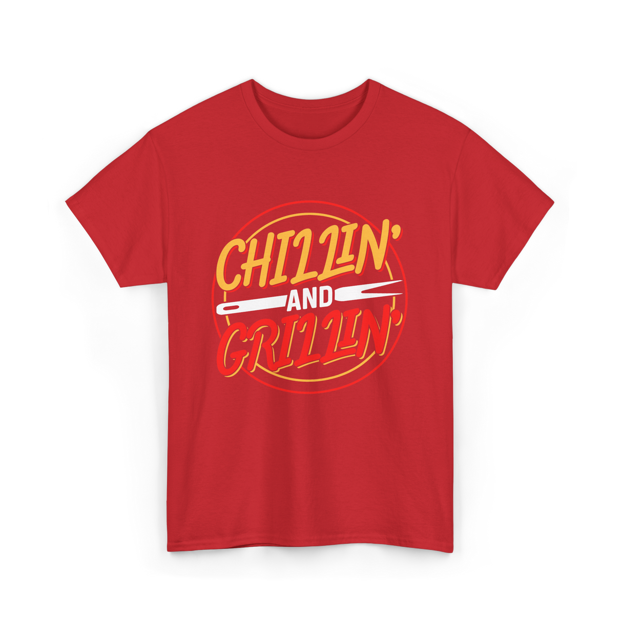 Chillin' And Grillin' Barbecue Grilling T-Shirt - Red