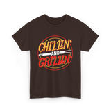 Chillin' And Grillin' Barbecue Grilling T-Shirt - Dark Chocolate