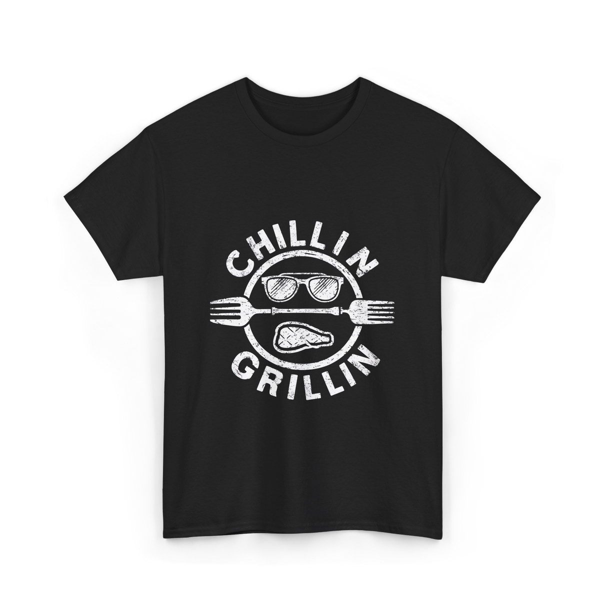 Chillin Grillin BBQ Cookout T-Shirt - Black