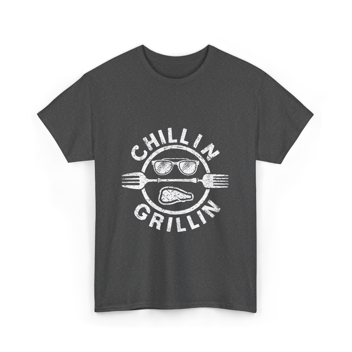 Chillin Grillin BBQ Cookout T-Shirt - Dark Heather