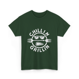 Chillin Grillin BBQ Cookout T-Shirt - Forest Green