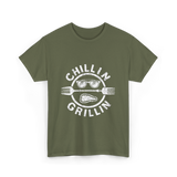 Chillin Grillin BBQ Cookout T-Shirt - Military Green