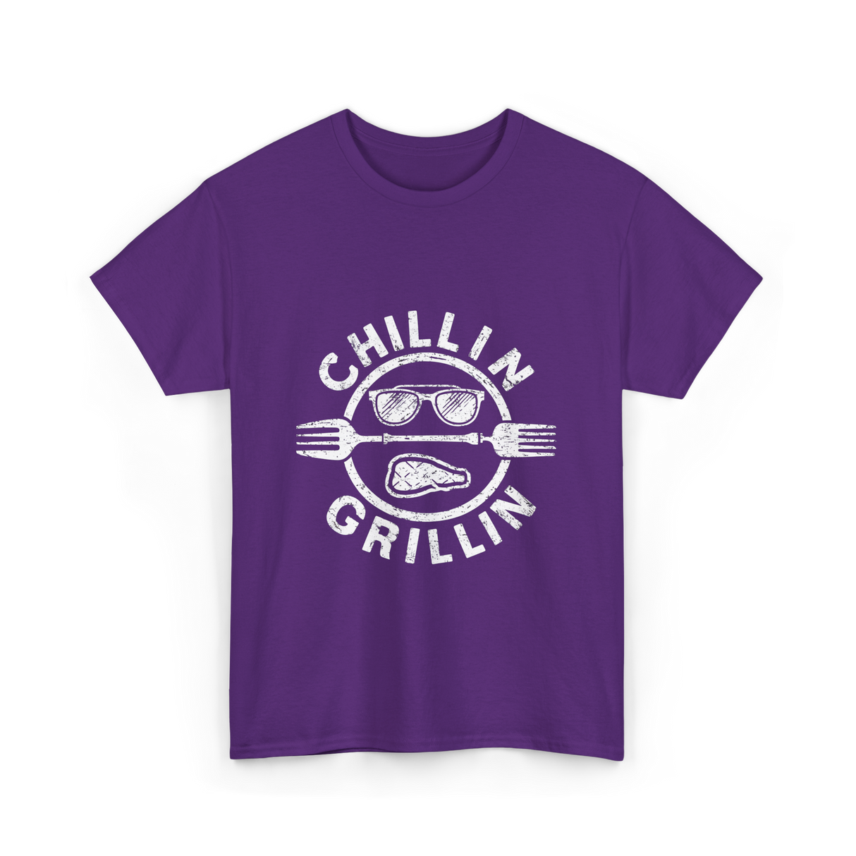 Chillin Grillin BBQ Cookout T-Shirt - Purple