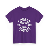 Chillin Grillin BBQ Cookout T-Shirt - Purple