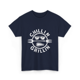 Chillin Grillin BBQ Cookout T-Shirt - Navy