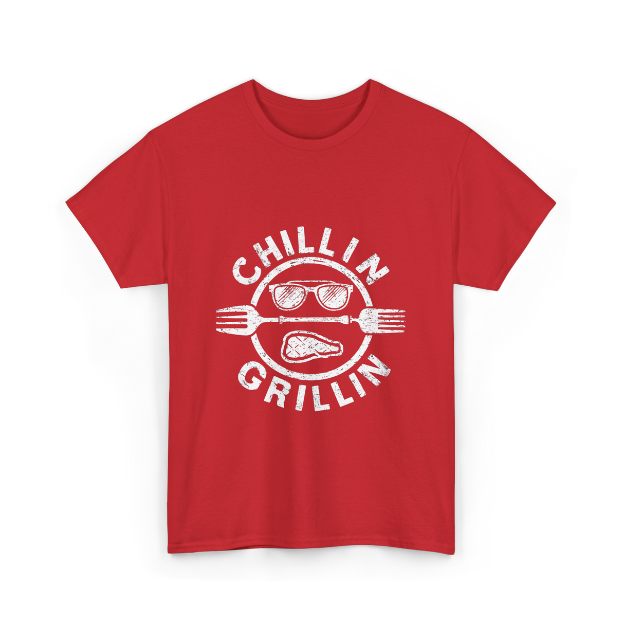 Chillin Grillin BBQ Cookout T-Shirt - Red