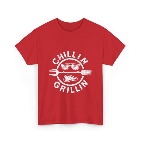 Chillin Grillin BBQ Cookout T-Shirt - Red