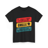 Chillin' Grillin' Refillin' BBQ T-Shirt - Black