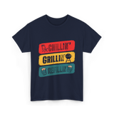 Chillin' Grillin' Refillin' BBQ T-Shirt - Navy