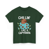 Chillin Like A Capybara T-Shirt - Forest Green