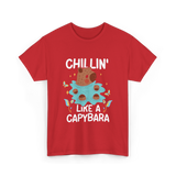 Chillin Like A Capybara T-Shirt - Red