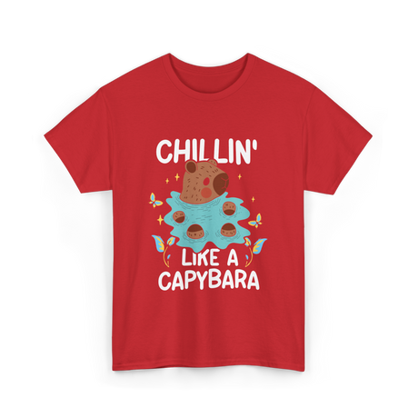 Chillin Like A Capybara T-Shirt - Red