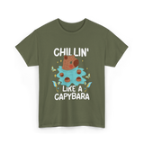 Chillin Like A Capybara T-Shirt - Military Green