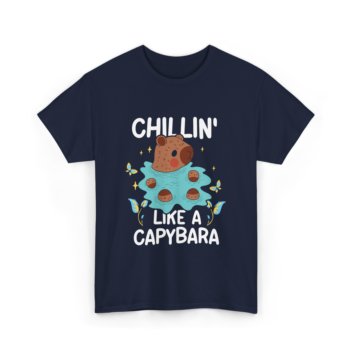 Chillin Like A Capybara T-Shirt - Navy