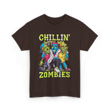 Chillin With My Zombies Halloween T-Shirt - Dark Chocolate