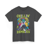 Chillin With My Zombies Halloween T-Shirt - Dark Heather