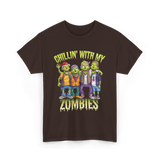 Chillin with my Zombies Halloween T-Shirt - Dark Chocolate