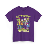 Chillin with my Zombies Halloween T-Shirt - Purple