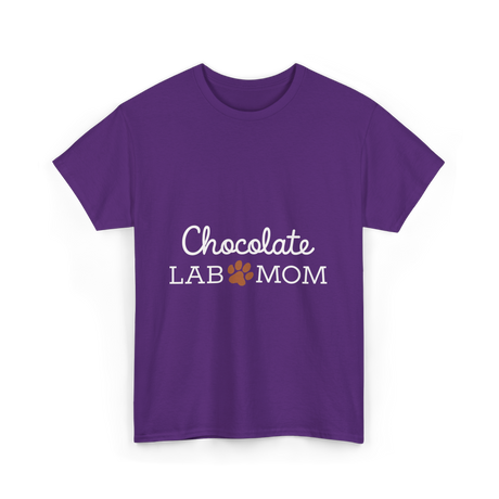 Chocolate Lab Mom Dog Lover T-Shirt - Purple