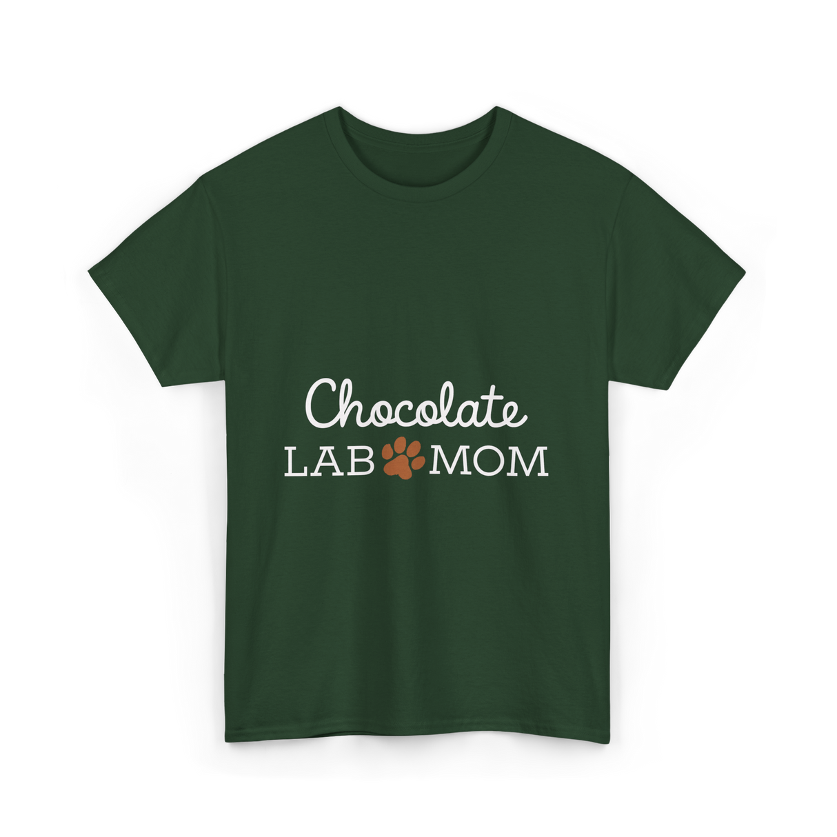 Chocolate Lab Mom Dog Lover T-Shirt - Forest Green