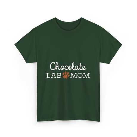 Chocolate Lab Mom Dog Lover T-Shirt - Forest Green