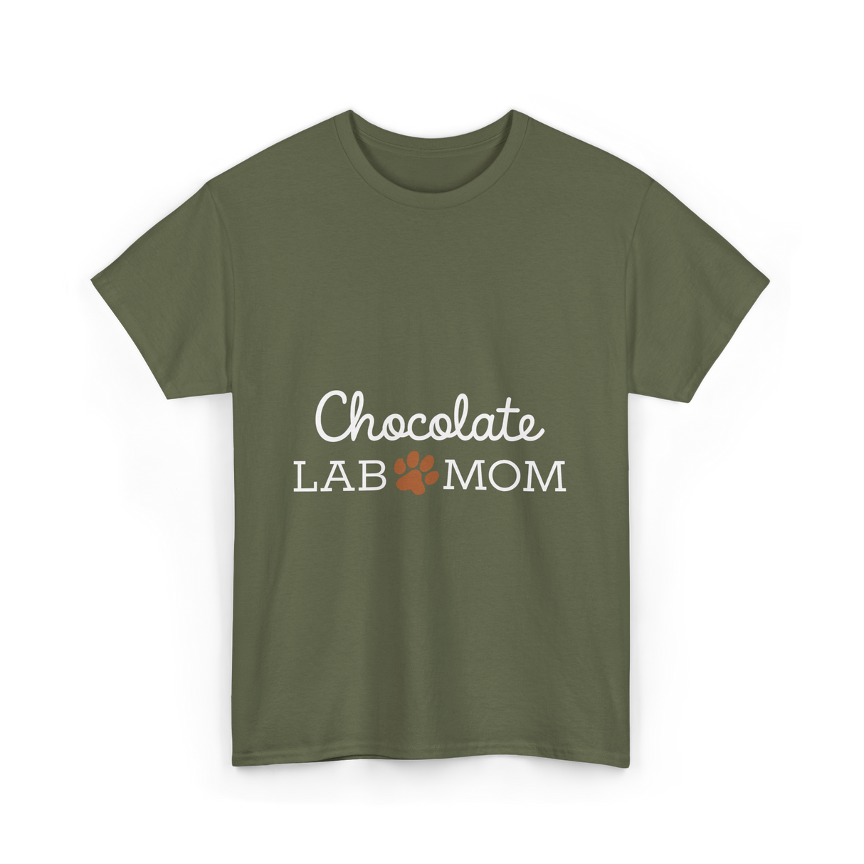 Chocolate Lab Mom Dog Lover T-Shirt - Military Green