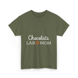 Chocolate Lab Mom Dog Lover T-Shirt - Military Green