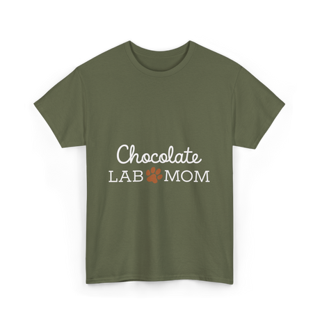 Chocolate Lab Mom Dog Lover T-Shirt - Military Green