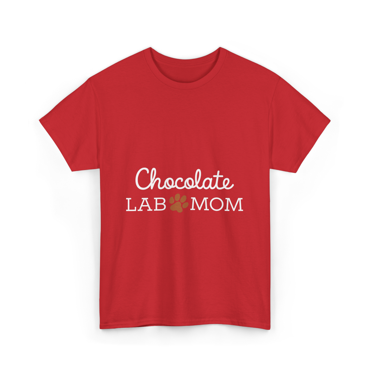 Chocolate Lab Mom Dog Lover T-Shirt - Red