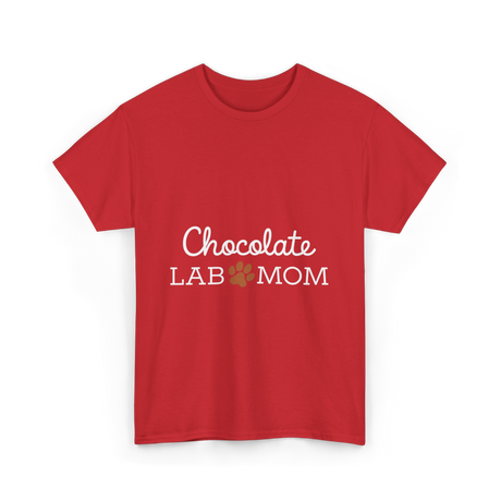 Chocolate Lab Mom Dog Lover T-Shirt - Red