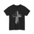 Christian Cross American Flag Patriot T-Shirt - Black