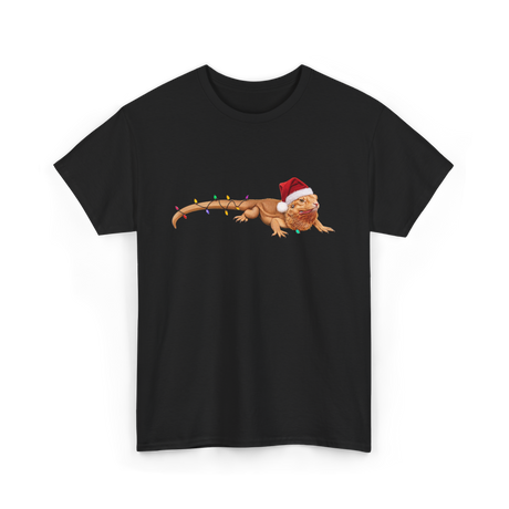 Christmas Bearded Dragon Reptile Celebration T-Shirt - Black