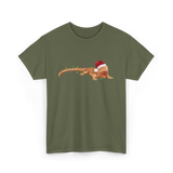 Christmas Bearded Dragon Reptile Celebration T-Shirt - Military Green