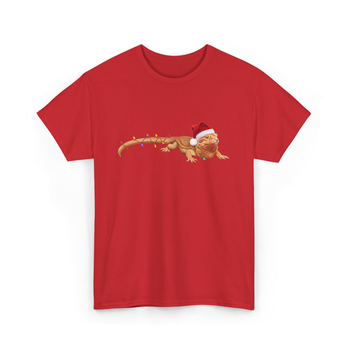 Christmas Bearded Dragon Reptile Celebration T-Shirt - Red