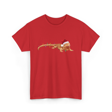 Christmas Bearded Dragon Reptile Celebration T-Shirt - Red