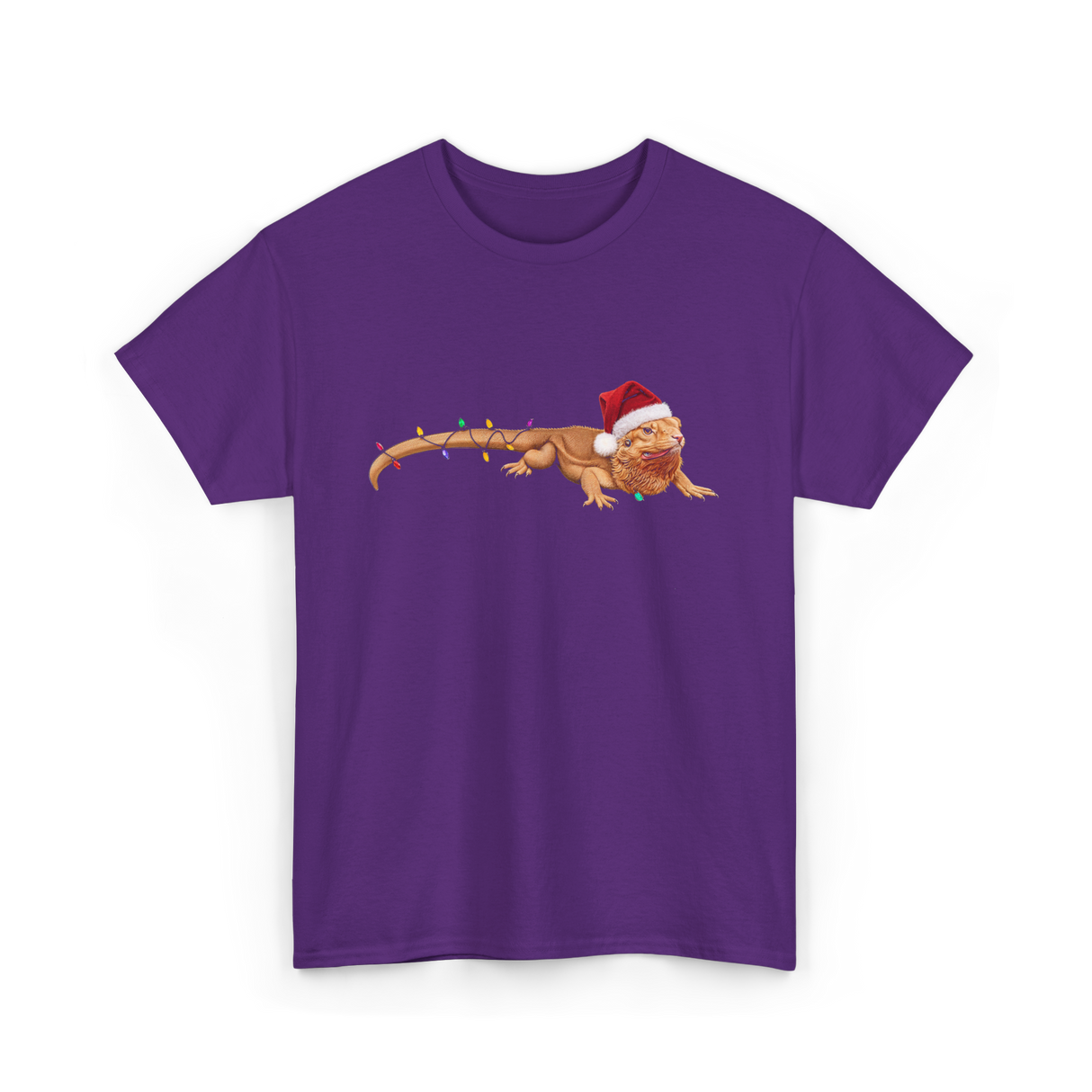 Christmas Bearded Dragon Reptile Celebration T-Shirt - Purple