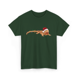 Christmas Bearded Dragon Reptile Celebration T-Shirt - Forest Green