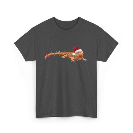 Christmas Bearded Dragon Reptile Celebration T-Shirt - Dark Heather