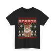 Christmas Cat Reindeer Cat Lover T-Shirt - Black