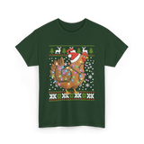 Christmas Chicken Holiday Decor T-Shirt - Forest Green