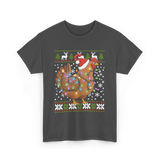 Christmas Chicken Holiday Decor T-Shirt - Dark Heather